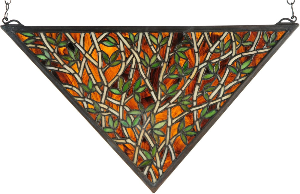 12"H x 22"W Bamboo Glass Window Amber Beige