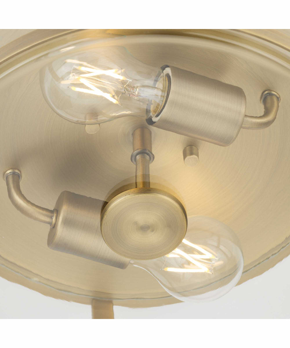Gilliam 12-5/8 in. 2-Light New Traditional Flush Mount Vintage Brass