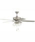 52" Outdoor Pro Plus 104 Clear 3-Light Indoor/Outdoor Ceiling Fan Painted Nickel