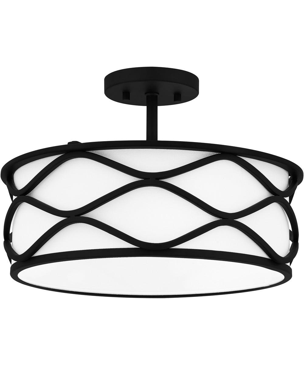 Tallow 3-light Semi Flush Mount Matte Black