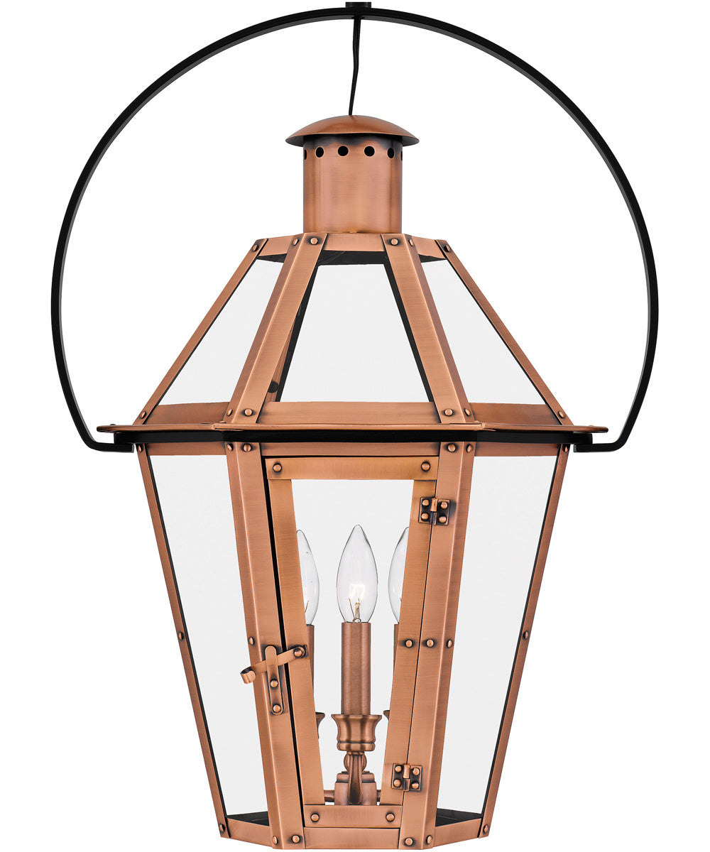 Burdett Large 3-light Outdoor Pendant Light Aged Copper