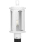 Gables 1-Light Coastal Clear Glass Outdoor Post Light Satin White