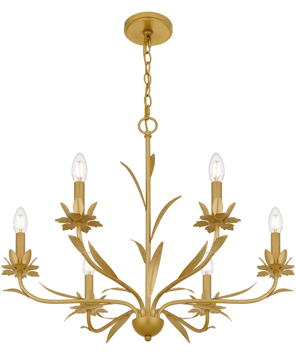 Maria 6-light Chandelier Gold Leaf