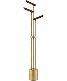 Jameson 1-Light Led 3-Light Floor Lamp Walnut/Ab