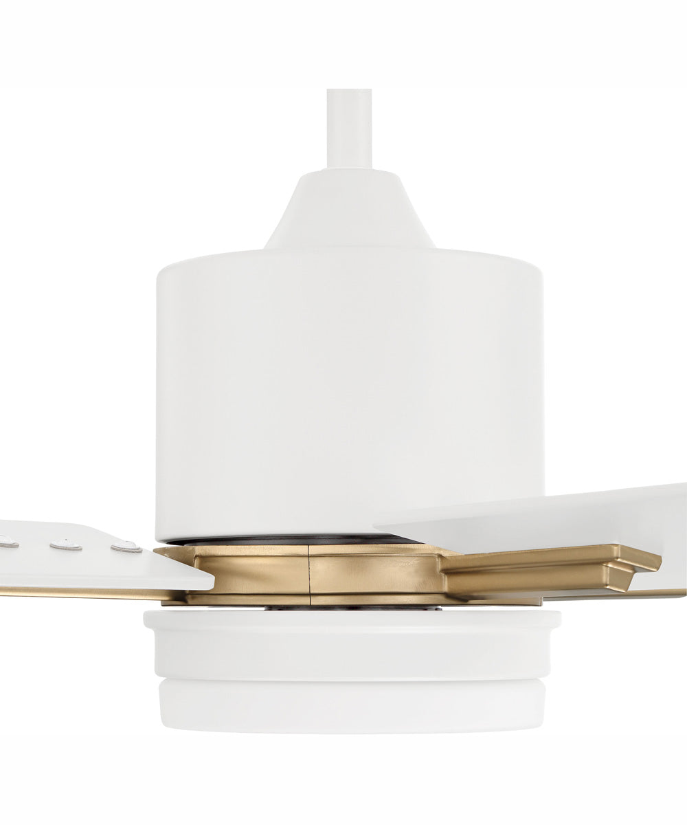 52" Teana 1-Light Ceiling Fan White/Satin Brass