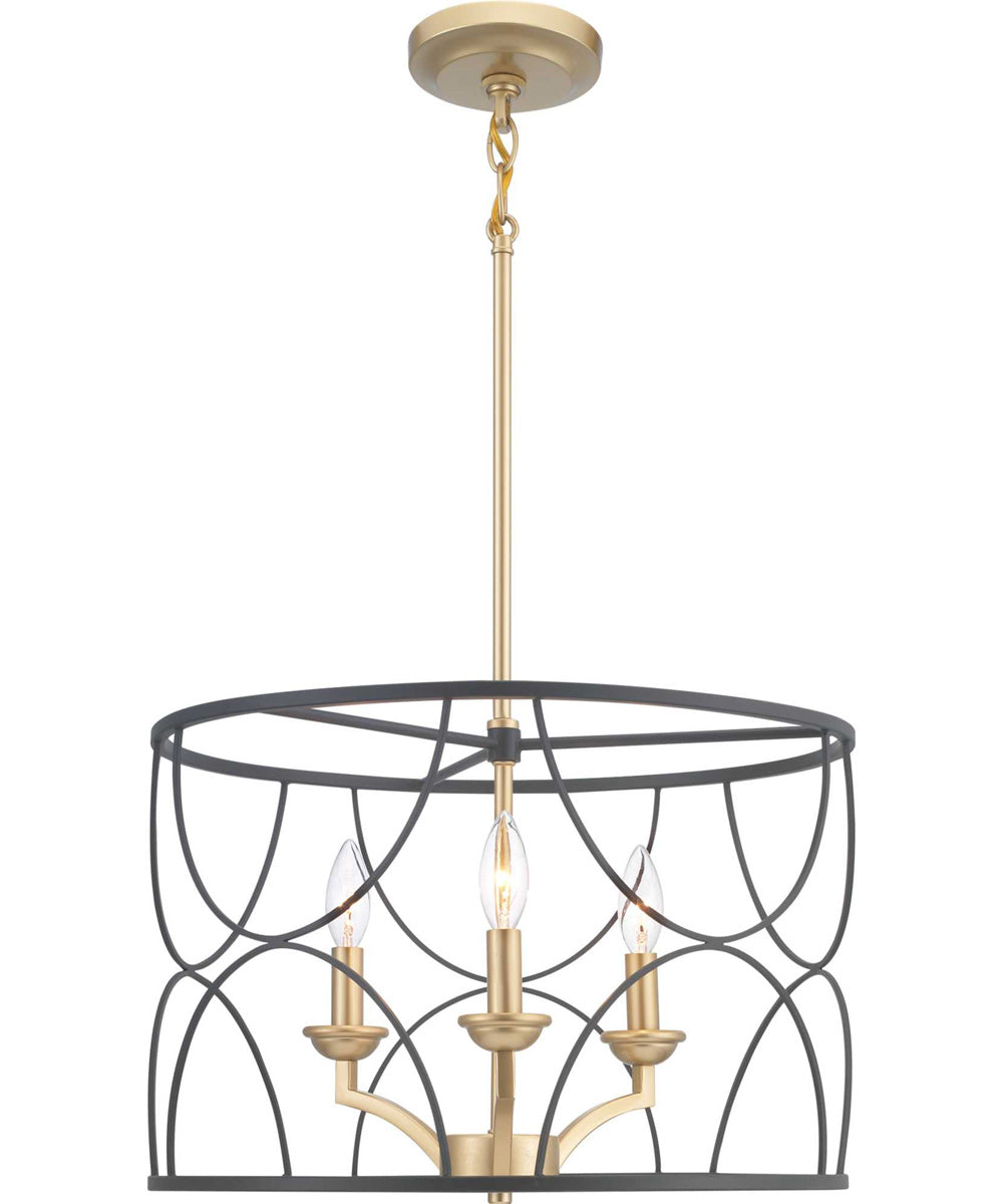 Landree 3-Light Luxe Chandelier Light Matte Black