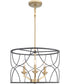 Landree 3-Light Luxe Chandelier Light Matte Black