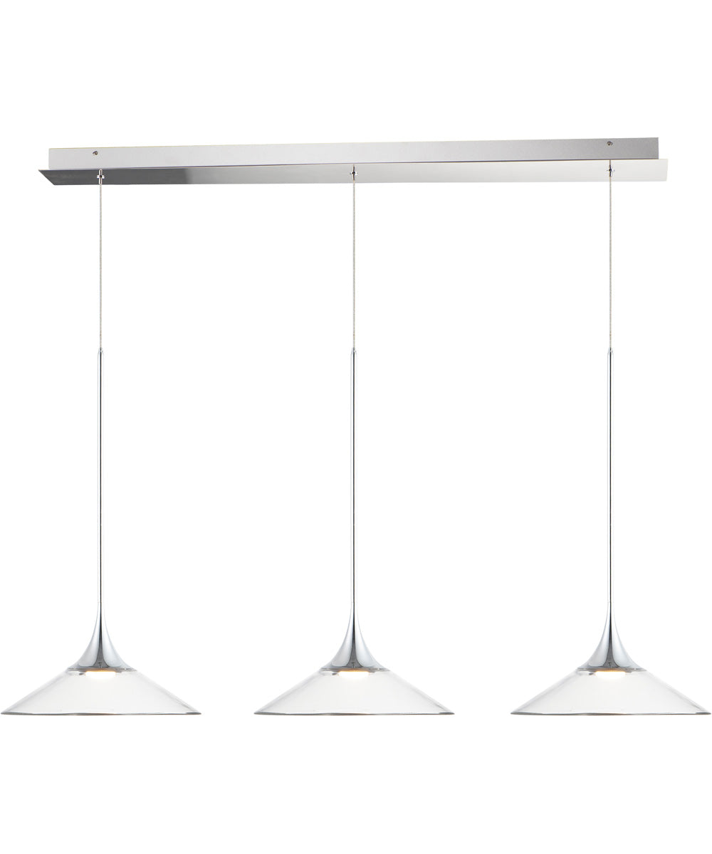 Cono LED 3-Light Pendant Polished Chrome