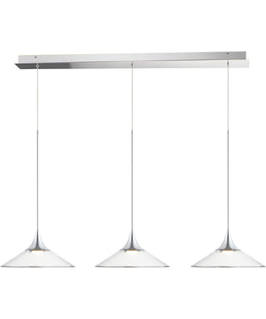 Cono LED 3-Light Pendant Polished Chrome