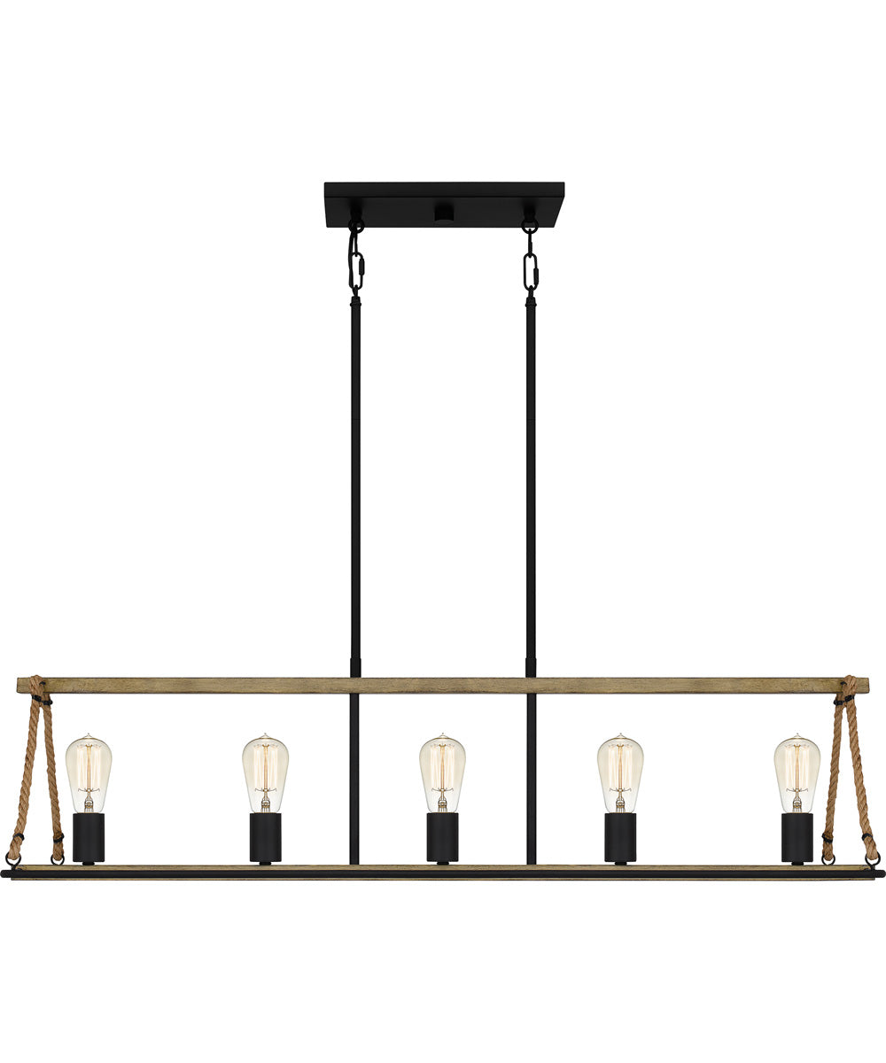 Oak Park Medium 5-light Island Light Matte Black