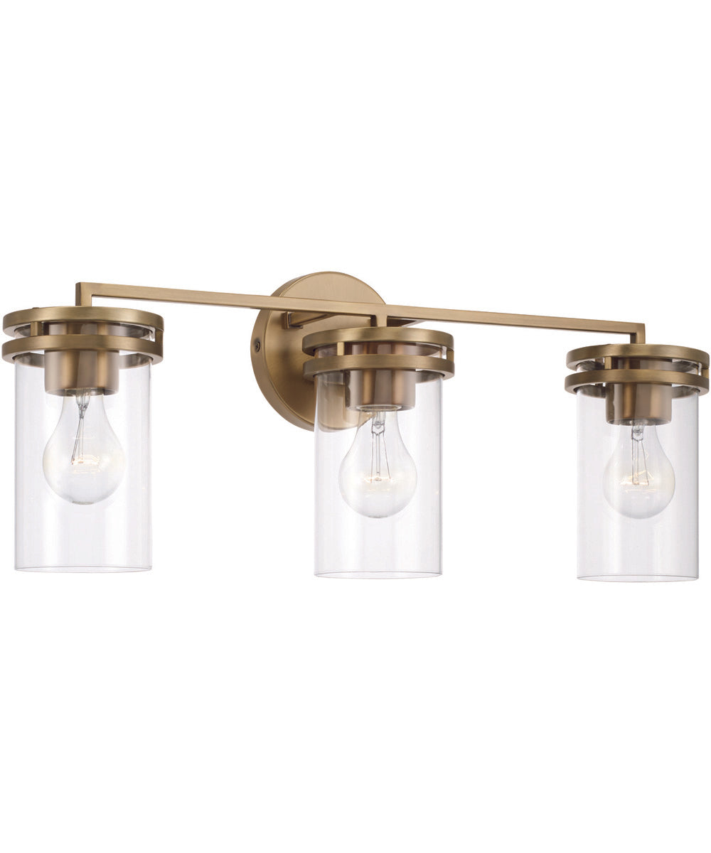 Fuller 3-Light Vanity Aged Brass