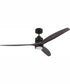 60" Sonnet 1-Light Ceiling Fan Flat Black