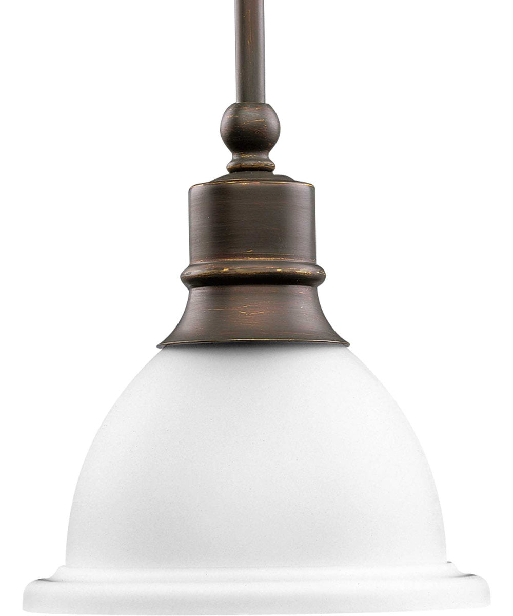 Madison 1-Light Etched Glass Traditional Mini-Pendant Light Antique Bronze