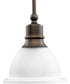 Madison 1-Light Etched Glass Traditional Mini-Pendant Light Antique Bronze