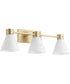 Beldar 3-light Bath Vanity Light Aged Brass w/ Gloss Opal