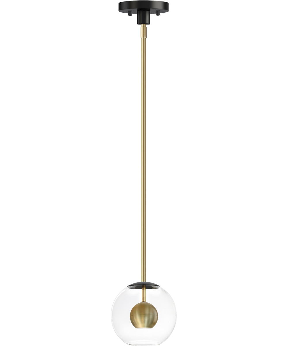 Nucleus 8 inch LED Pendant Black / Natural Aged Brass