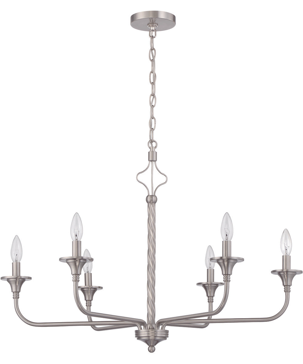Jolenne 6-Light Chandelier Brushed Polished Nickel