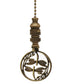 Double Dragonfly Ceiling Fan Pull Antique Brass 2.8"h