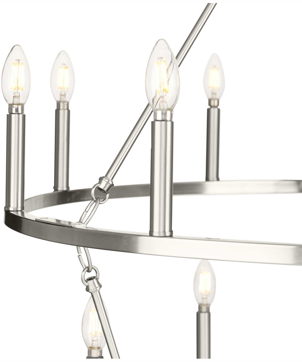 Gilliam Fifteen-Light New Traditional Chandelier Brushed Nickel