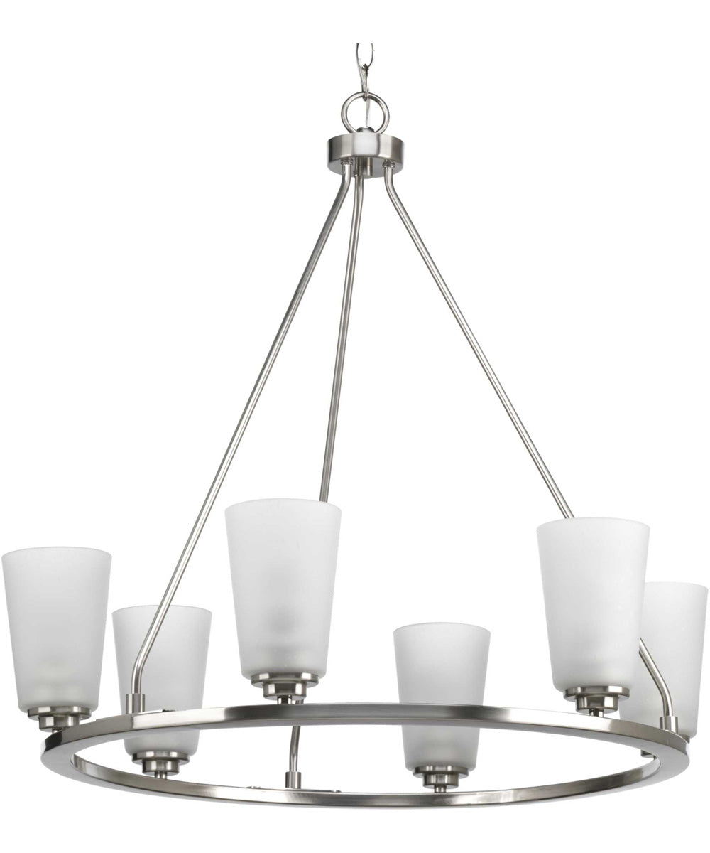 Debut 6-Light Farmhouse Chandelier Light Brushed Nickel