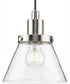 Hinton 1-Light Modern Farmhouse Pendant Brushed Nickel