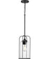 Watch Hill 1-Light Clear Seeded Glass Farmhouse Style Outdoor Hanging Pendant Lantern Textured Black