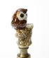 Owl on Branch Lamp Finial Porcelain 2.25"h