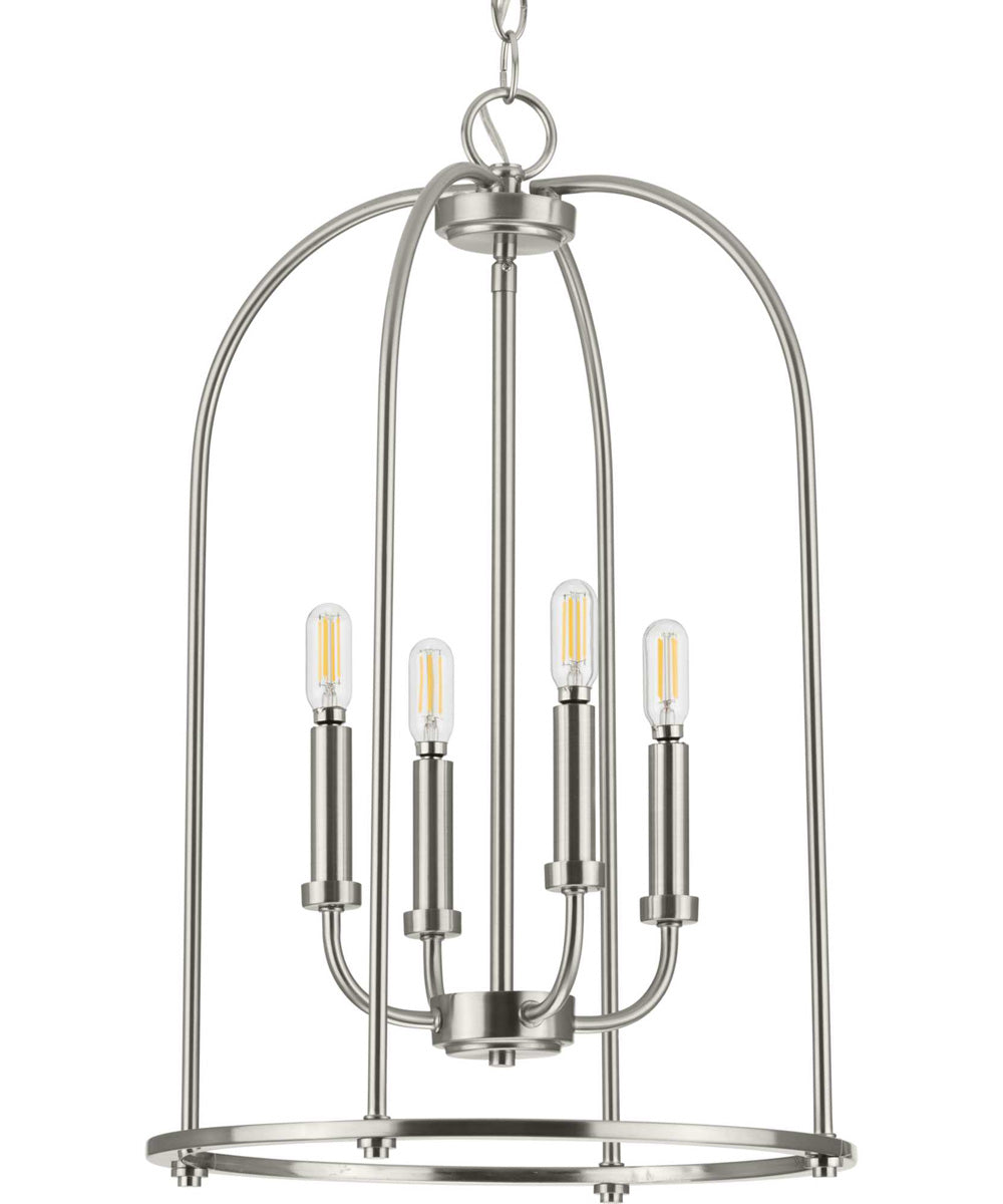 Leyden 4-Light Farmhouse Style Foyer Pendant Light Brushed Nickel