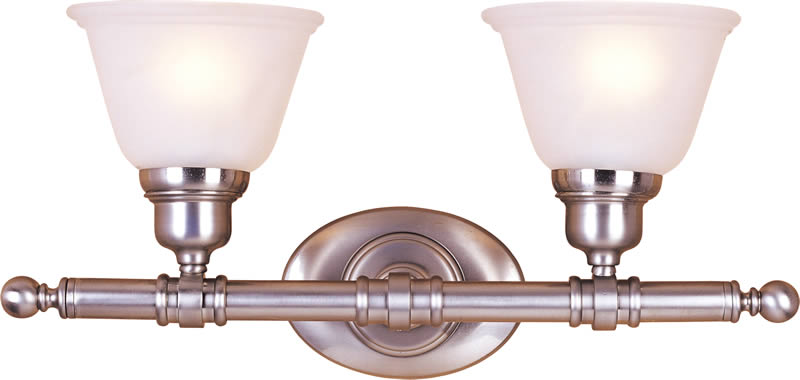 20"w Maxim 2-Light Bathroom Vanity Satin Nickel