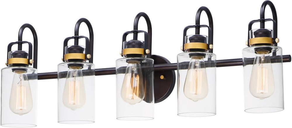 32"W Magnolia 5-Light Bath Vanity Bronze / Gold