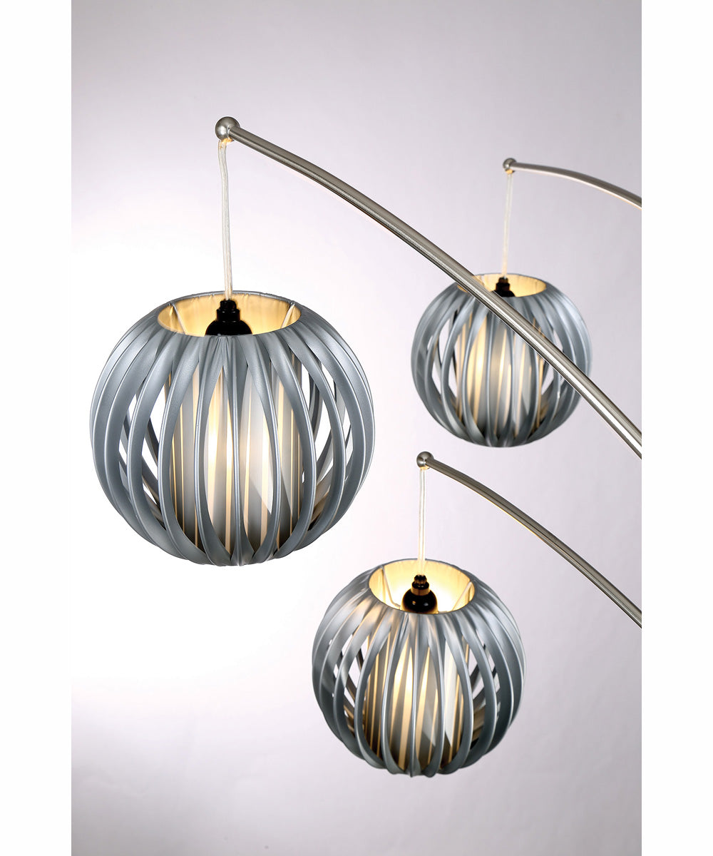 Deion 3-Light 3-Light Arch Lamp Ps With Grey Shade