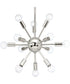 Ion 12-Light Mid-Century Modern Chandelier Light Polished Nickel