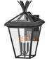 Palma 3-Light Large Outdoor Wall Mount Lantern in Black
