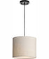 Markor 1-Light Ecru Linen Shade Transitional Pendant Brushed Nickel;Matte Black;Vintage Brass