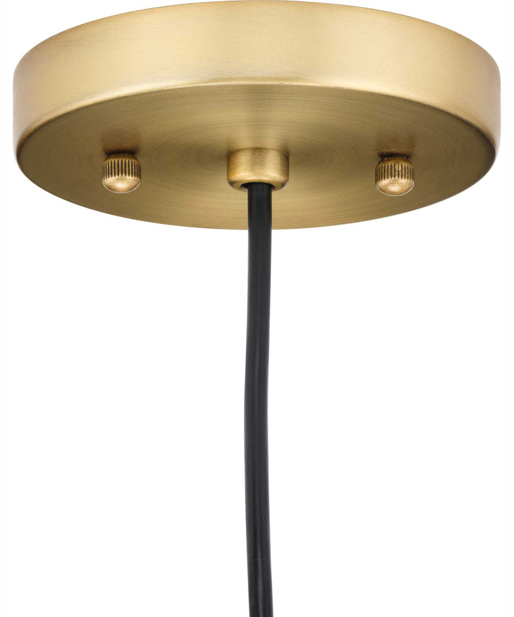 Hinton 1-Light Brushed Nickel Modern Farmhouse Pendant Vintage Brass