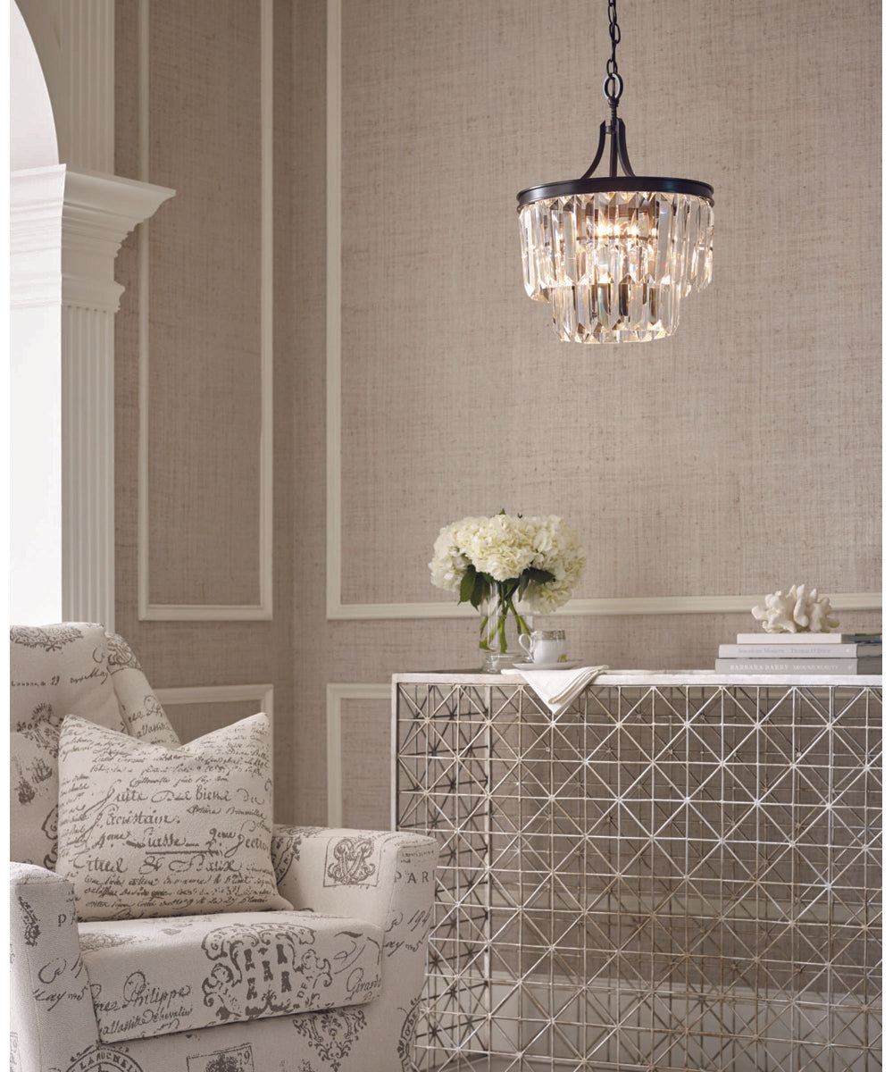 Glimmer 3-Light 15-1/2" Semi-Flush Convertible Antique Bronze