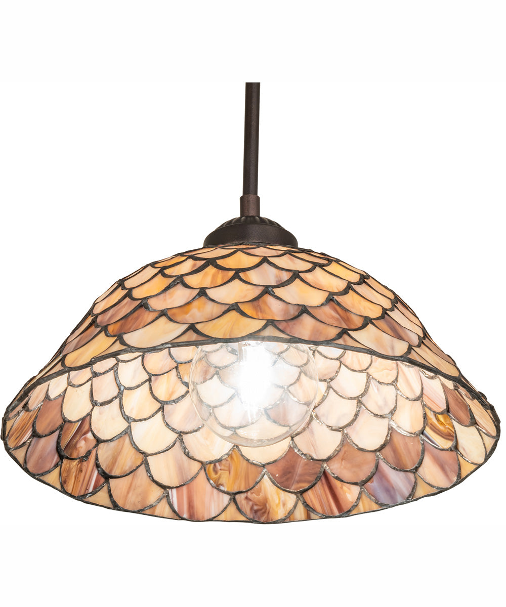 11" Wide Tiffany Fishscale Pendant