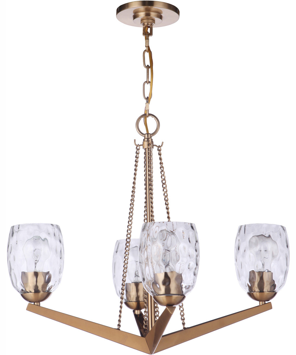 Guiding Star 4-Light Chandelier Satin Brass
