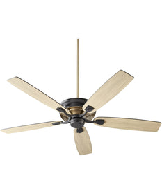 60" Gamble Ceiling Fan Noir w/ Aged Brass