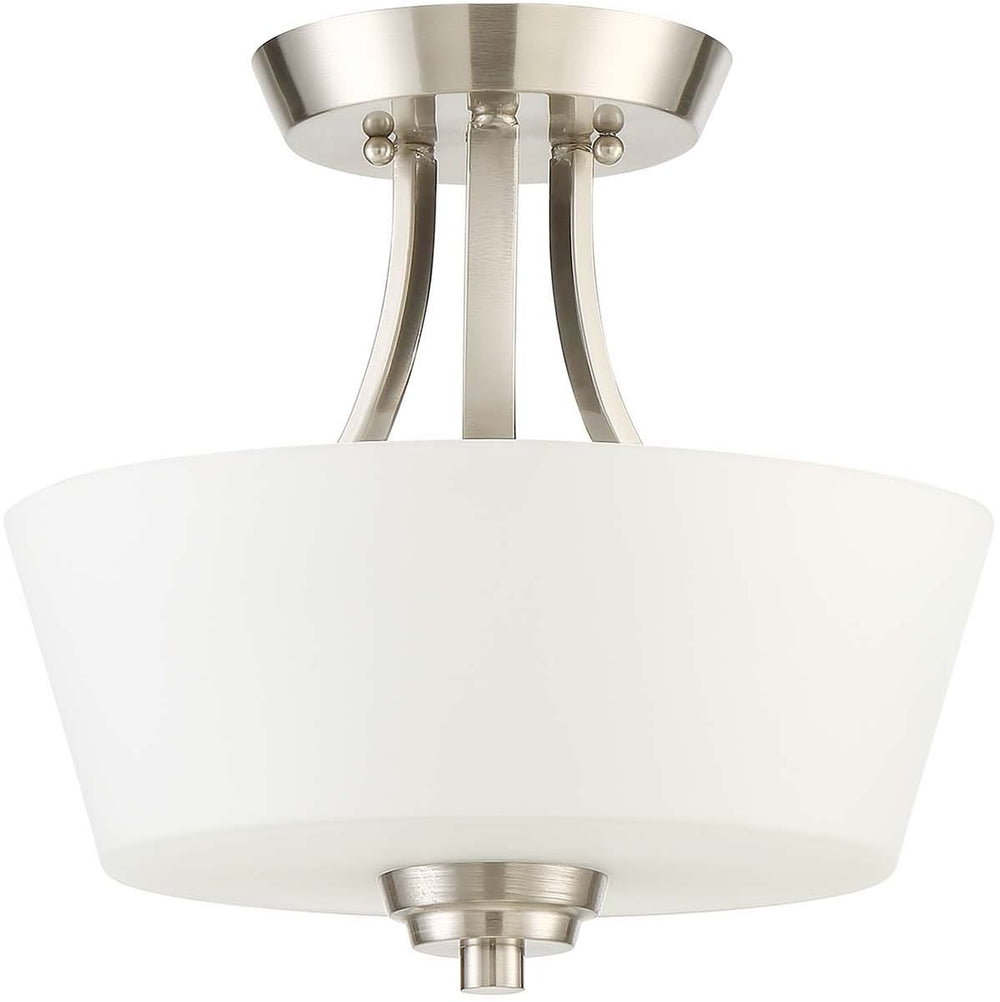 13"W Grace 2-Light Convertible Semi Flush Brushed Polished Nickel