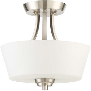 13"W Grace 2-Light Convertible Semi Flush Brushed Polished Nickel