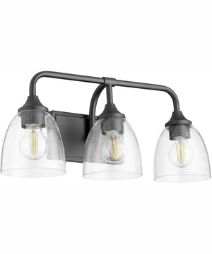 Enclave 3-light Bath Vanity Light Matte Black w/ Clear/Seeded