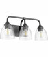 Enclave 3-light Bath Vanity Light Matte Black w/ Clear/Seeded