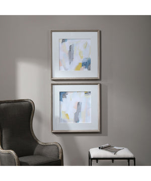 Fractal Pastel Abstract Art, Set of 2