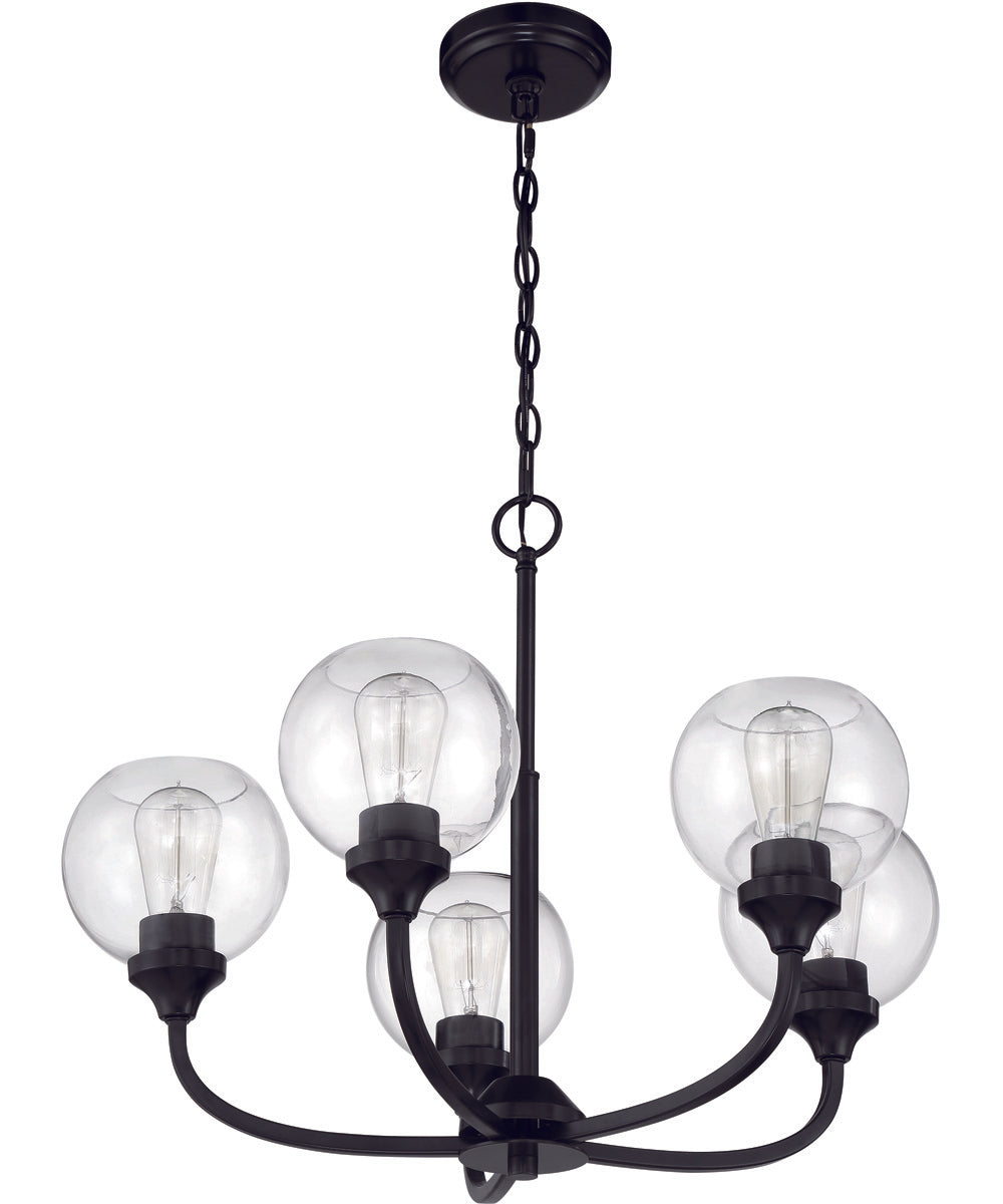 Glenda 5-Light Chandelier Flat Black