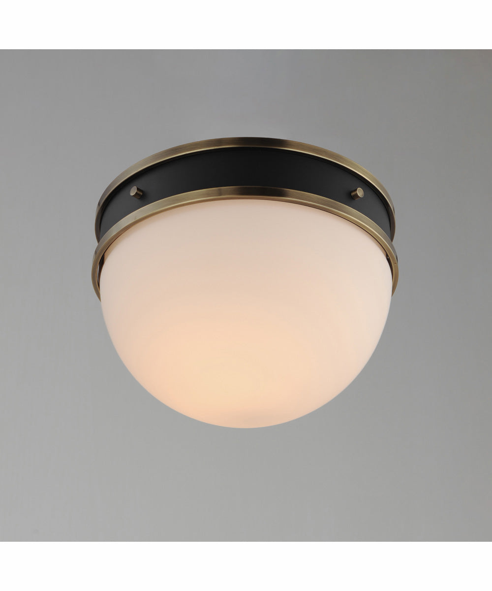 Duke 1-Light Flush Mount Black/Weathered Brass