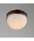 Duke 1-Light Flush Mount Black/Weathered Brass