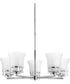 Cascadia 5-Light Etched Glass Coastal Chandelier Light Polished Chrome