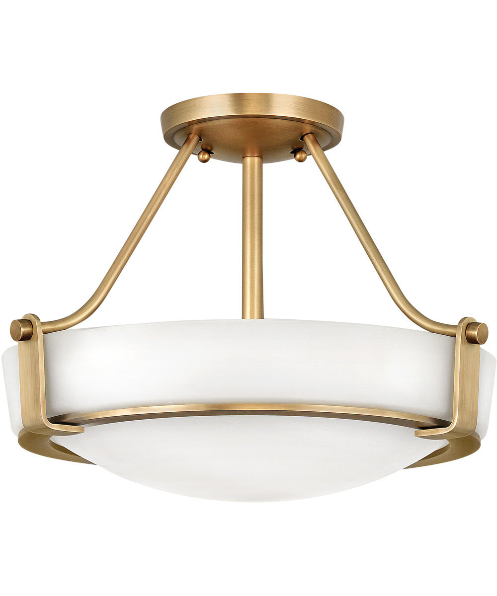 Hathaway LED-Light Medium Semi-Flush Mount in Heritage Brass