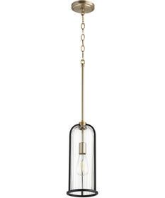 6"W Espy 1-light Pendant Noir w/ Aged Brass